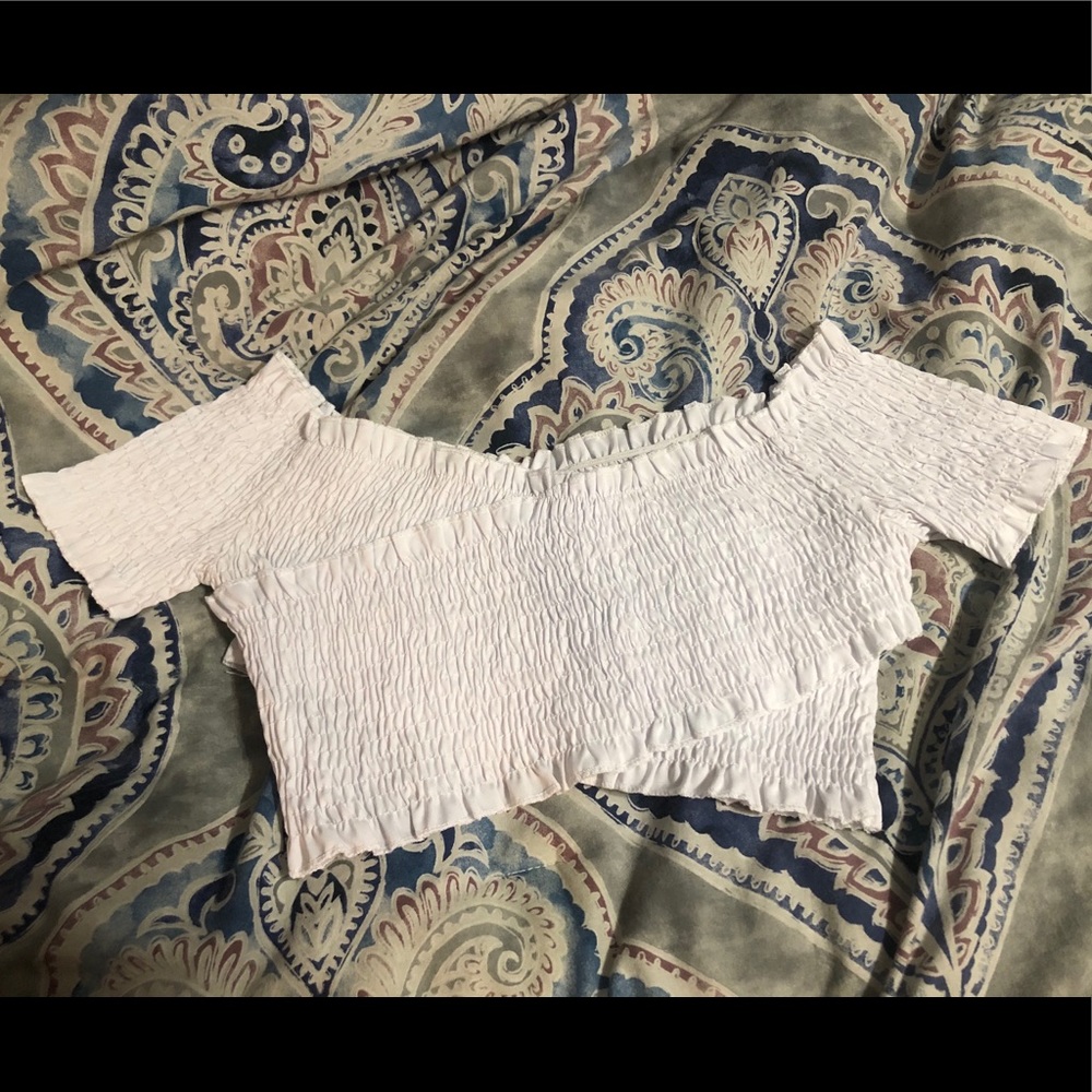 White bandage crop top